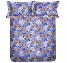 Blue Spaces 104 TC Cotton Double Bed Sheet with 2 Pillow Covers