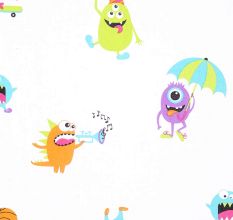 Multicolored Chic Home Kids Cartoon Monsters 180 TC Cotton Single Bedsheet with One Pillow Cover