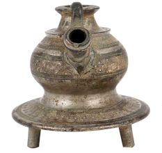 Handmade Blackened Brass Rare Unique Shape Hookah Pot