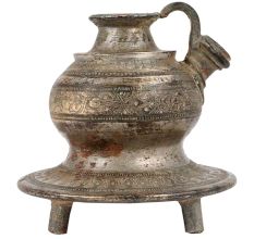 Handmade Blackened Brass Rare Unique Shape Hookah Pot
