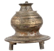Handmade Blackened Brass Rare Unique Shape Hookah Pot