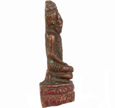 Handmade Brown Tarnished Brass Sitting Indian Sage Statue