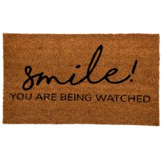 Brown Smile You Are Being Watched Premium Coir Mat