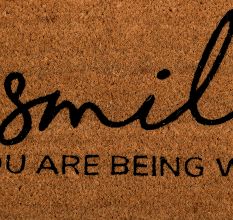 Brown Smile You Are Being Watched Premium Coir Mat
