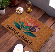 Brown Premium Coir Mat Lotus