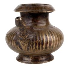 Handmade Brown Brass Water Pot with Spout for Daily Worship