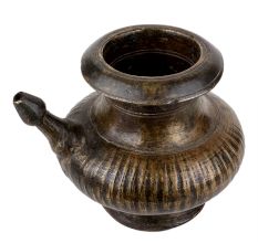 Handmade Brown Brass Water Pot with Spout