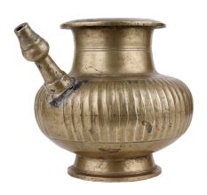 Handmade Black Coated Brass Heavy Water Pot With Spout