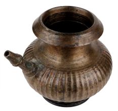 Handmade Discolored Black Brass Pot Abhishek Patra
