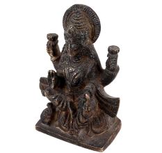 Handmade Black Brass Goddess Laxmi Statue