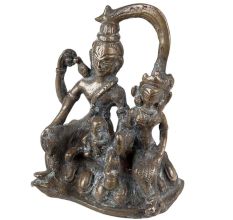 Handmade Blackened Brass Lord Shiv Pariwar Statue