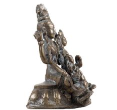 Handmade Blackened Brass Lord Shiv Pariwar Statue