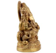 Handmade Golden Brass Lord Ganesha Blessing pose