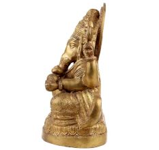Handmade Golden Brass Lord Ganesha Blessing pose