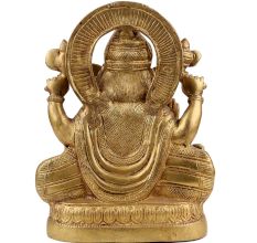 Handmade Golden Brass Lord Ganesha Blessing pose