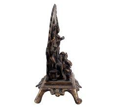 Handmade Black Brass Mahishasura Mardini Duga Family Idol