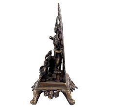 Handmade Black Brass Mahishasura Mardini Duga Family Idol