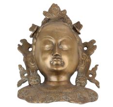 Handmade Golden Brass Lord Shiva Face Wall Hanging