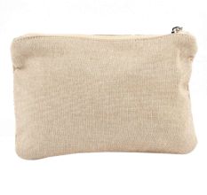 Beige And White Ziptop Embroidered Bag With Tussle