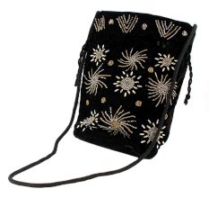 Black Embroidered Potli Bag