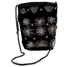 Black Embroidered Potli Bag