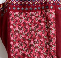 Burgundy Printed Large Cotton Totoe Bag
