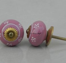 Pink Floral Knob