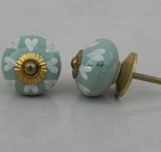 Sage Green Heart Knob