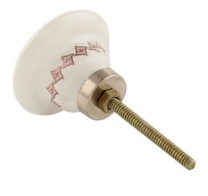 Pink and White Golden Checkerboard Cabinet Knob