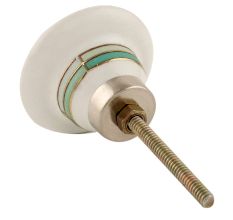 Emerald Hue Golden Pattern Ceramic Dresser Knobs