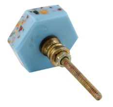 Turquoise Hexagon Terrazzo Marble Round Cabinet Knobs