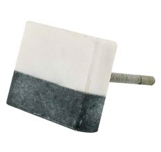 Forest Green and White Square Stone Cabinet Knobs