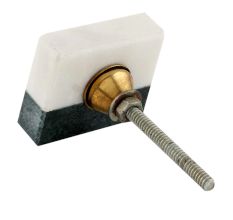 Forest Green and White Square Stone Cabinet Knobs