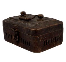 Handmade Brown Brass Square  Brass Container Or Storage Box