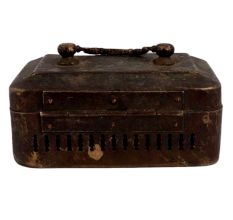Handmade Brown Brass Square  Brass Container Or Storage Box