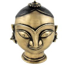 Hand Made Golden Brass Parvati Gauri Head Statue Gangaur