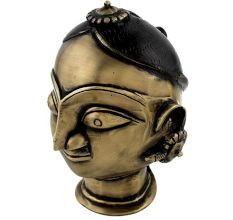 Hand Made Golden Brass Parvati Gauri Head Statue Gangaur