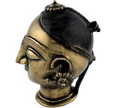 Hand Made Golden Brass Parvati Gauri Head Statue Gangaur
