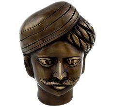 Handmade Brown Brass Muniswaran God Head Shiva Head