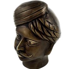 Handmade Brown Brass Muniswaran God Head Shiva Head