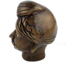 Handmade Brown Brass Muniswaran God Head Shiva Head