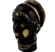 Handcrafted Black Brass Gangaur Gauri Face Statue Parvati