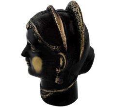 Handcrafted Black Brass Gangaur Gauri Face Statue Parvati