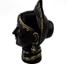 Handmade Black Brass Goddess Gauri Face For worship Gangaur