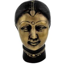Handmade Black And Golden Gangaur or Gauri Face Statue For Gifting