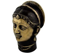 Handmade Black Finish Brass Gangaur or Gauri Head Statue