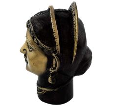 Handmade Black Finish Brass Gangaur or Gauri Head Statue