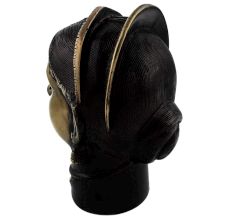 Handmade Black Brass Indian Gangaur or Gauri Goddess Face Statue