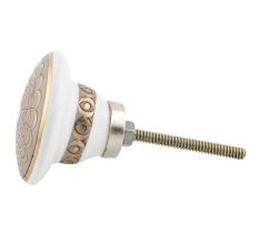 Golden Crown Pattern Ceramic Cabinet Knob