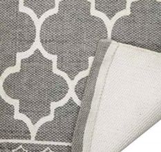 Grey Cotton Printed Extra Large Floor Rug